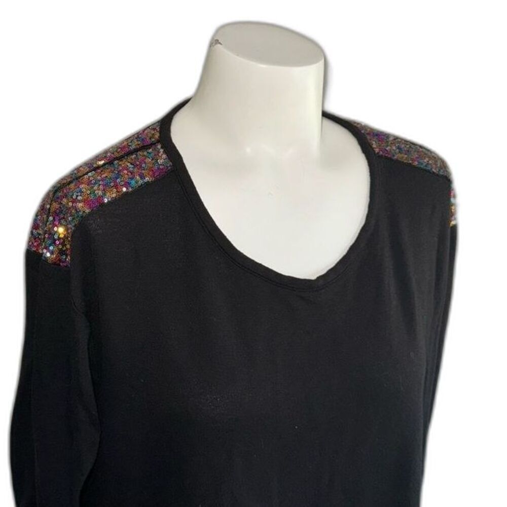 Lane Bryant Top Black with Sequins 14 16